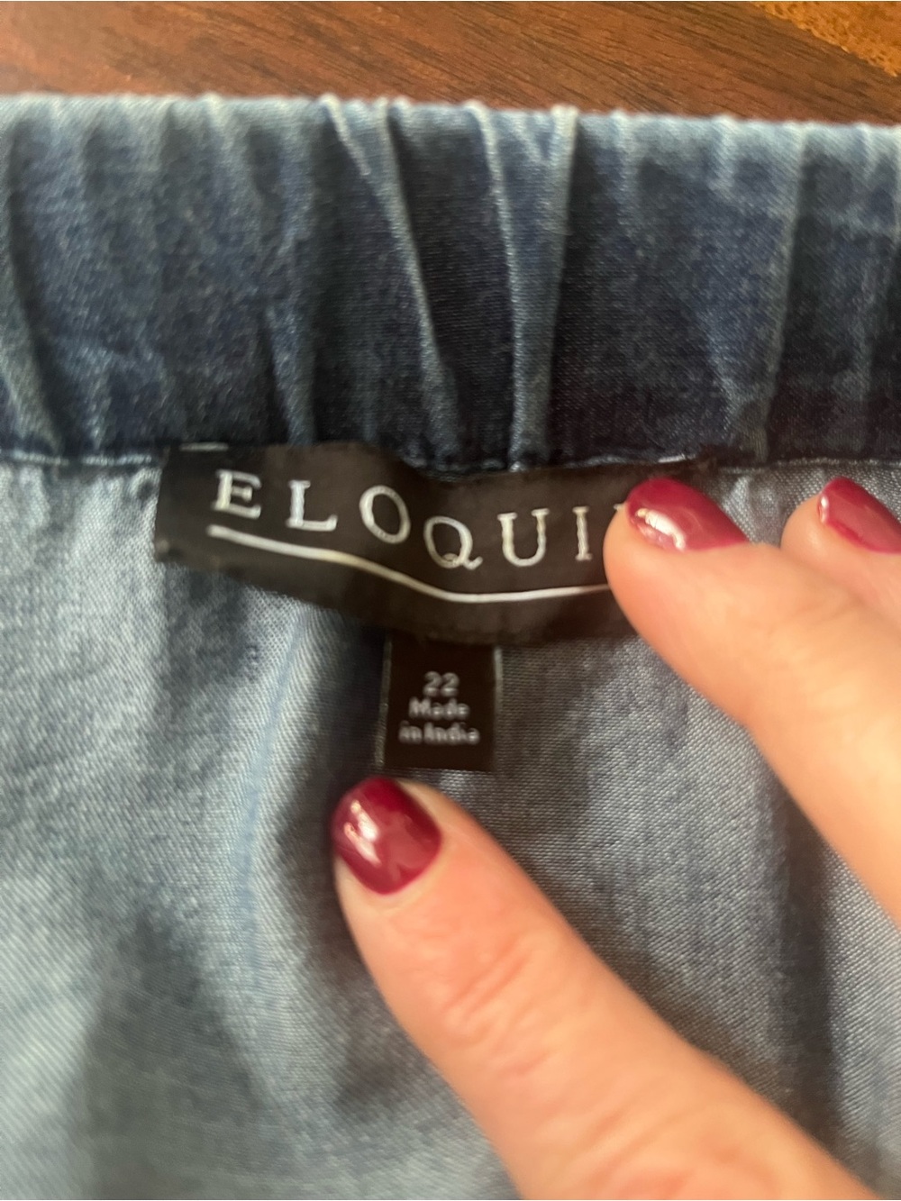 ELOQUII Soft Chambray Off-the-Shoulder Tunic | Tie Sleeve | 22 - Picture 5 of 5